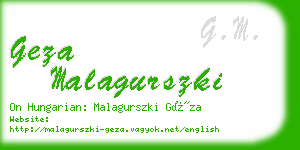 geza malagurszki business card